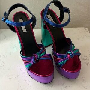 Multicolor Platform Sandals